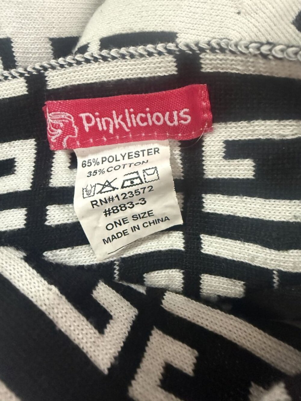 Pinklicious Women's Y2K Black/White Geometric Pattern Mini Skirt - One Size - Picture 5 of 5